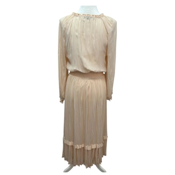 ZARA Peach Pink Maxi Pleated Voluminious Dress Size S - Picture 5 of 13